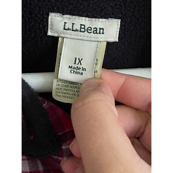 EUC L.L. Bean Womens 1X Plaid Flannel Jacket With Fleece Lining - Picture 5 of 5